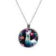 thumbnail image 1 of Alpaca Stunning Glass Circular Pendant Necklace - Women's Jewelry, 1 of 5