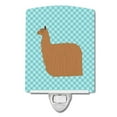 thumbnail image 1 of Alpaca Suri Blue Check Ceramic Night Light, 1 of 1