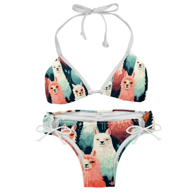 Alpaca Swimming Suit Bikini Set Bikinis, Detachable Sponge, Adjustable ...