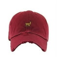 thumbnail image 1 of Alpaca Vintage Baseball Cap Embroidered Cotton Adjustable Distressed Dad Hat Maroon, 1 of 1