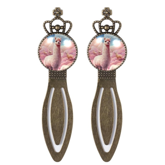 Alpaca Vintage Copper Crown-Shaped Bookmarks: Stainless Steel Material, a Gift for Readers and Book Lovers - Each Set Includes Two Bookmarks