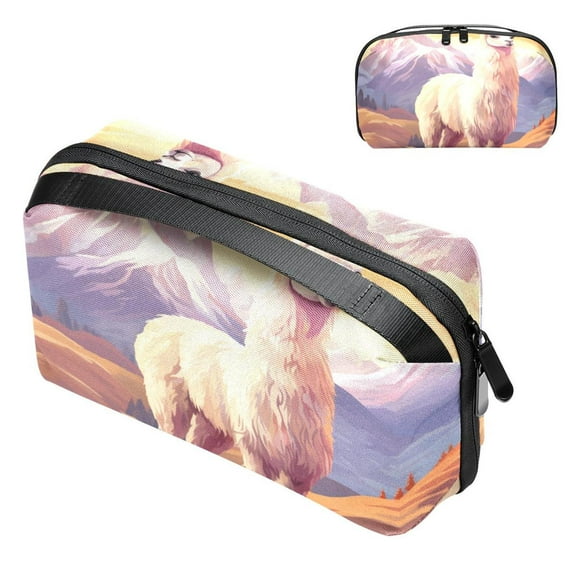 Alpaca Waterproof Oxford Fabric USB Organizer Storage Box Charger Phone Case Cell Phone Cord Organizer 5.9x9.44x3.14 in.