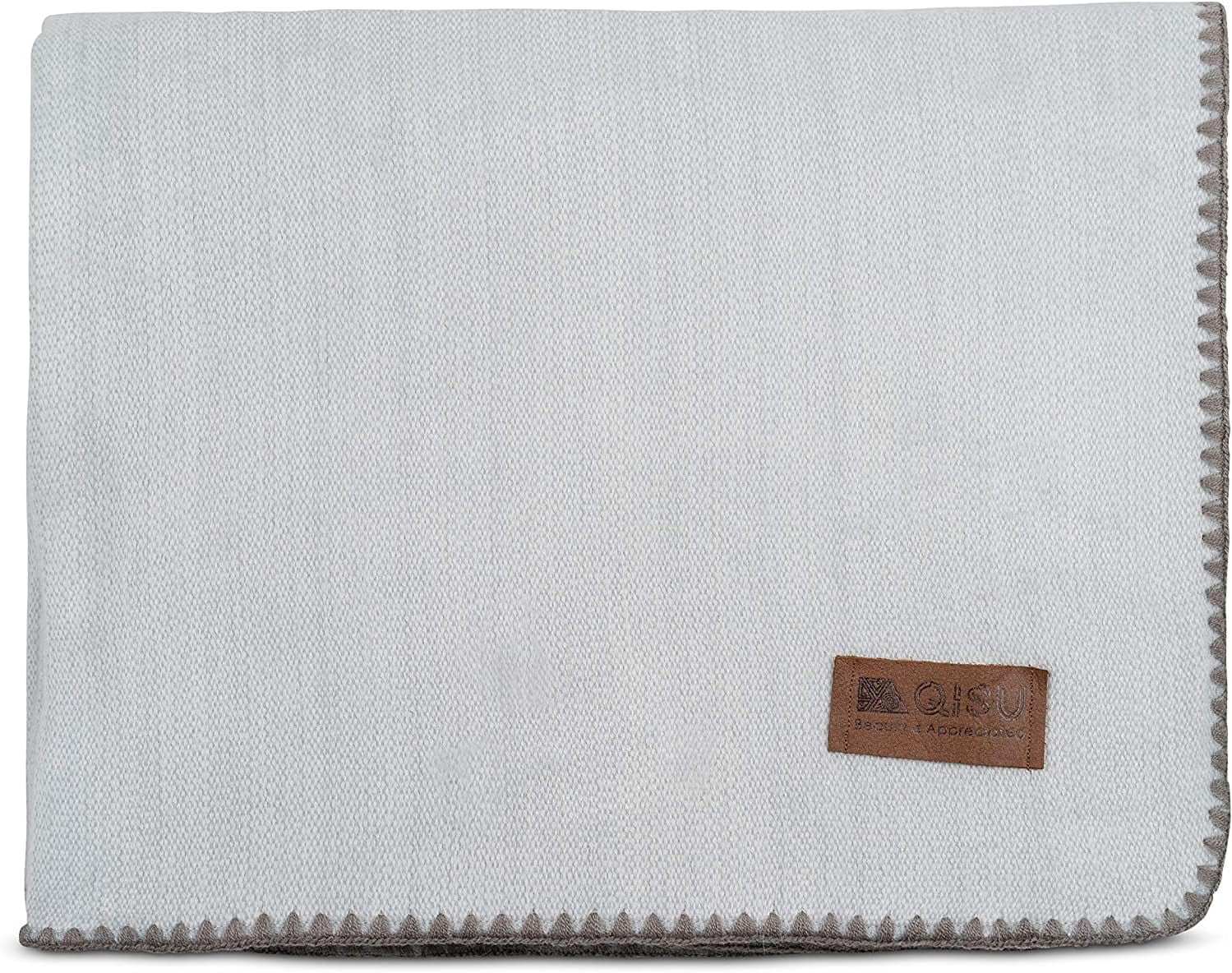 Alpaca Wool Blanket Throw Large, Beautiful, Warm, Stripes 85 X 65