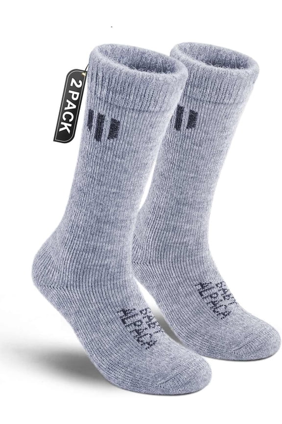 Alpaca Wool Boot Socks Men and Women, Heavyweight Thick Thermal Socks Cold Weather Hunting Hiking, Moisture Wicking