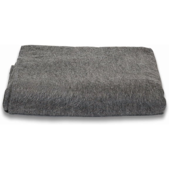 Alpaca Wool Throw Blanket | Warm, Ultra-Soft, Breathable, Non-Itchy Blanket-Throw | Hypoallergenic and Beautiful Fabric (Gray)