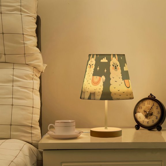 Alpaca and Mountains Sheep LED Desk Lamp Table Lamp USB Bedside Nightstand Small Lamp for Bedroom Living Room Kids Room