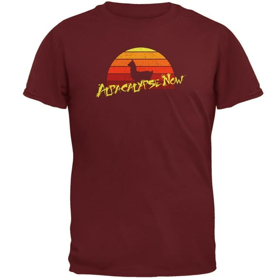 Alpacalypse Now Alpaca Parody Mens T Shirt Garnet Red LG