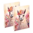 thumbnail image 1 of Alpacas Flowers Ring Binder Notebook Journey Note Diary College Ruled Spiral Notebook Study Loose Leaf Paper A5 60 Pages, 1 of 8