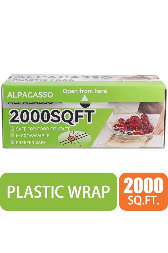 Plastic Food Wrap with Slide Cutter and Bpa-Free Cling wrap 12IN2000FT