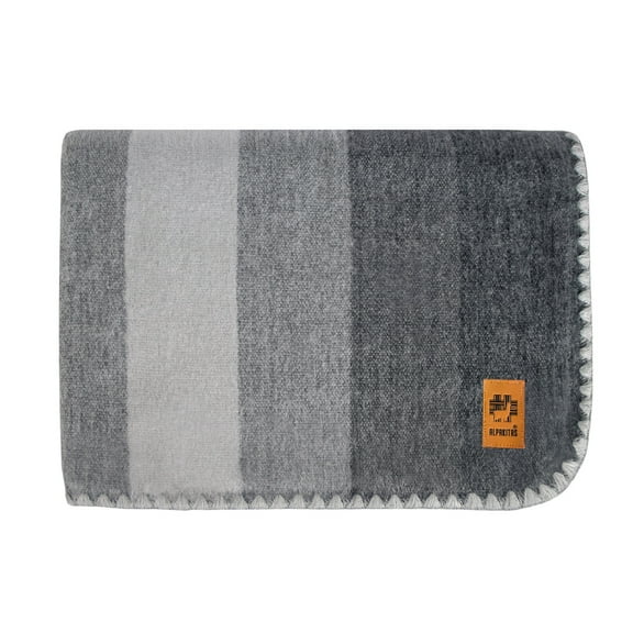 Alpakitas Alpaca Wool Soft Blanket | Throw Size Blanket | Cozy Throw Blanket, Lightweight, Breathable, Hypoallergenic, Premium Handmade | 64 x 45 inches (Gray)