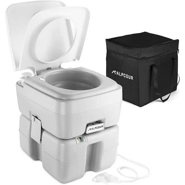 Alpcour 5.3 Gallon Portable Toilet, Travel Camping RV Potty, RV Toilet