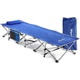 thumbnail image 1 of Alpcour Compact Folding Camping Cot - Single Person, Heavy Duty, Indoor & Outdoor Bed with Pillow - Royal Blue, 1 of 9