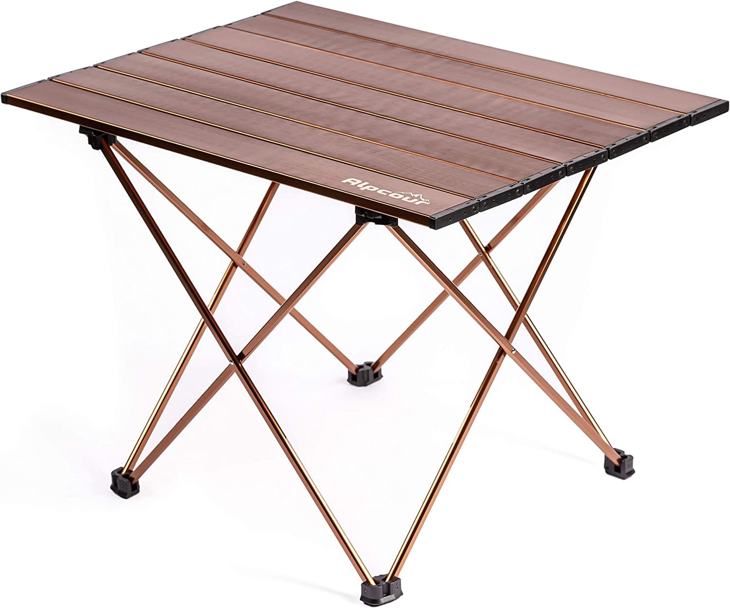 Medium Brown Aluminum Folding Camping Table