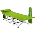 thumbnail image 1 of Alpcour Folding Camping Cot - Compact Single Person Bed with Pillow for Indoor & Outdoor Use - Army Green - Large, 1 of 9