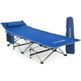 thumbnail image 1 of Alpcour Folding Camping Cot - Compact Single Person Bed with Pillow for Indoor & Outdoor Use - Royal Blue - Large, 1 of 9