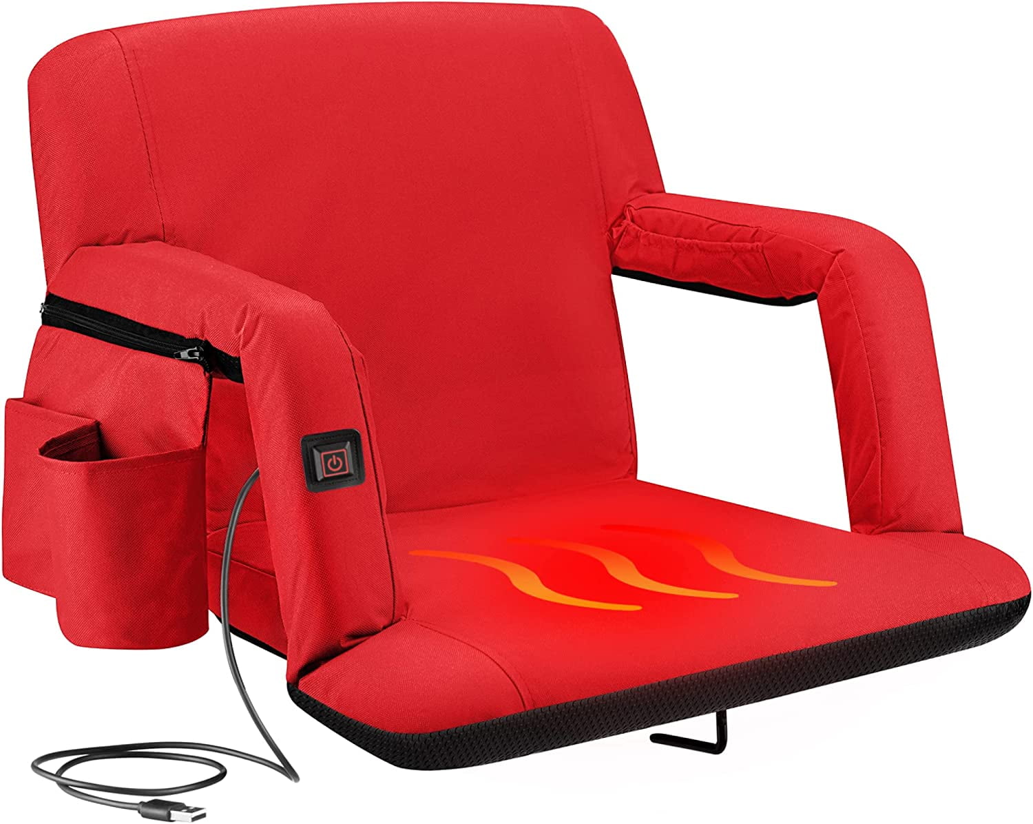 Alpcour Red Heated Reclining Waterproof Stadium Seat