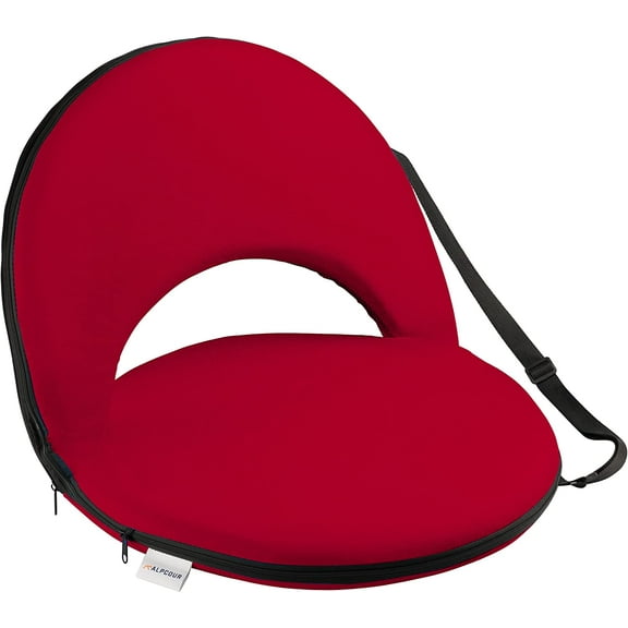 Alpcour Reclining Stadium Seat - Waterproof, 6-Position Comfort for Outdoor Use - Red