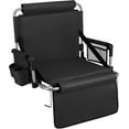 thumbnail image 1 of Alpcour Folding Portable Stadium Seat with Padded Backrest, Armrests, Storage Pockets, and Cup Holder - Black, 1 of 10