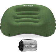 Alpcour Ultralight Inflatable Camping Pillow - Compact Travel Essential with Carry Case - Army Green