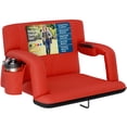 thumbnail image 1 of Alpcour X-Wide Reclining Stadium Seat - Waterproof Foldable Camping Chair with Extra Thick Padding and Wide Back Support - Red, 1 of 10