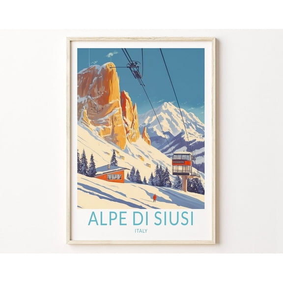 Alpe Di Siusi Italy Travel Poster, Alpe Di Siusi Mountains Travel Wall Art, Italy Alpines Wall Art, Alpe Di Siusi Travel Wall Decor Wall Art, Modern Wall Decor, 24x36 UNFRAMED