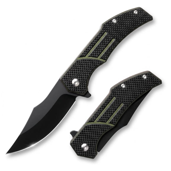 Alpedge 8Cr18MoV Stainless Steel Folding Knife - 3" Drop Point Blade Pocket Knife with G10 Handle & Ceramic Bearing, EDC Tactical Knife for Camping Hunting Survival, Affordable Gift for Men