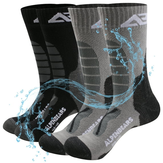 Alpen Bears Waterproof Hiking Socks for Women & Men - Waterproof, Breathable, Thick Hiking Socks w/Neoprene Keeping Feet Dry & Comfortable in All Conditions - Great for Hiking, Outdoors, Skiing