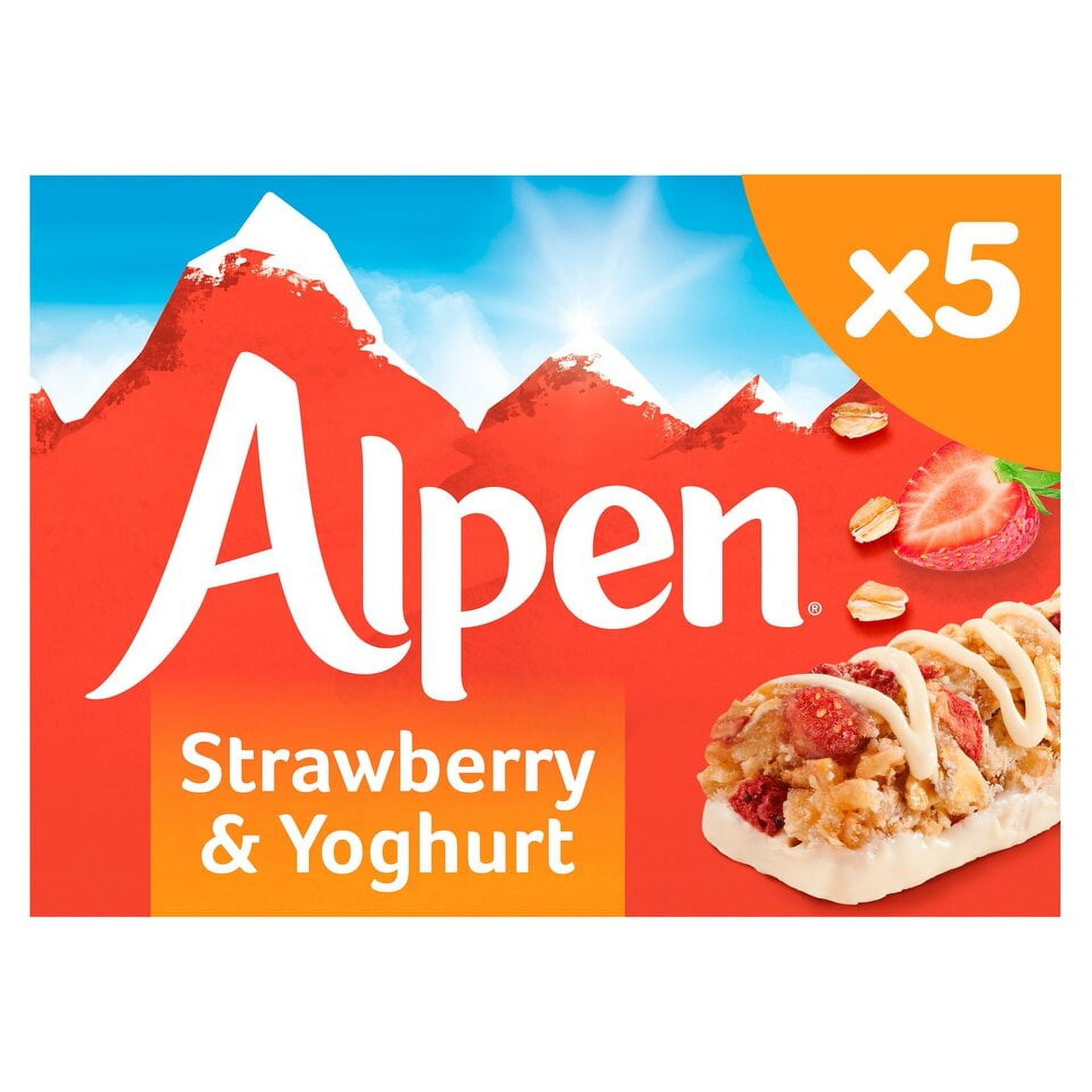 Alpen Cereal Bars Strawberry & Yoghurt 5 x 29g (Pack of 2)