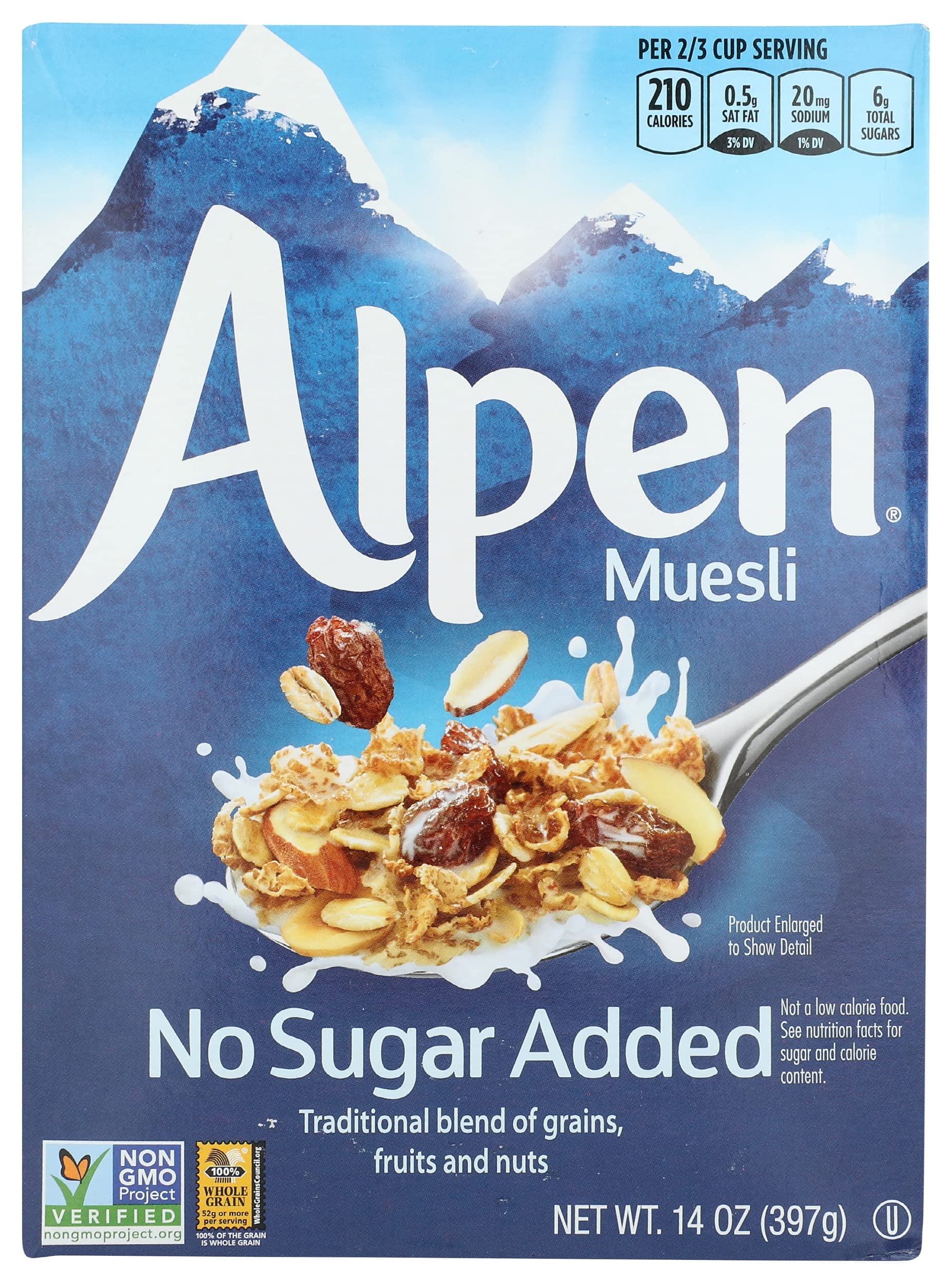 Alpen No Sugar Added Cereal, 14 Ounce, Pack of 12