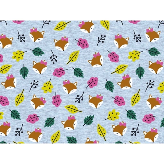 Alpen Sweatshirt Fleece Fabric Melange Blue - per yard