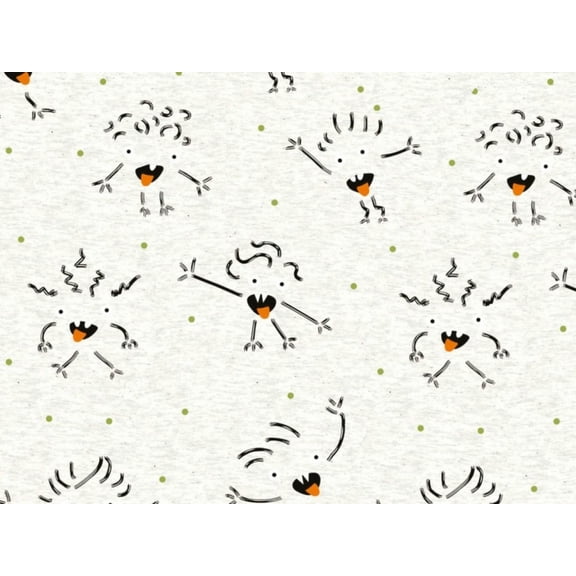 Alpen Sweatshirt Fleece Fabric Melange Cream - per yard