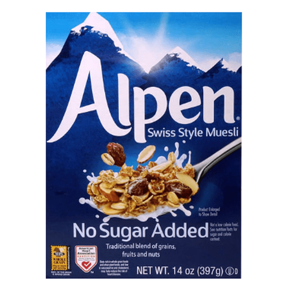 Alpen Swiss Style Muesli Cereal No Sugar Added 14 oz Pack of 4
