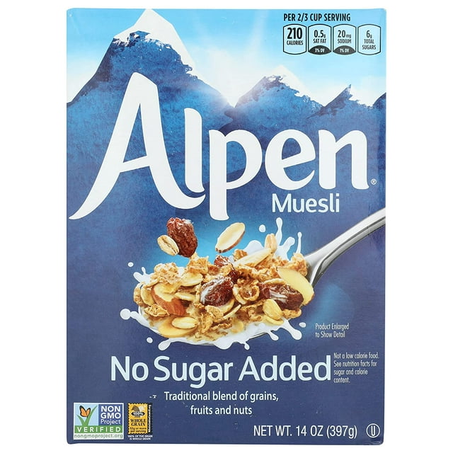 Alpen Swiss Style Muesli Cereal No Sugar Added 14 oz