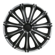 Alpena 16" Nero Wheel Covers, Silver & Black, set of 4