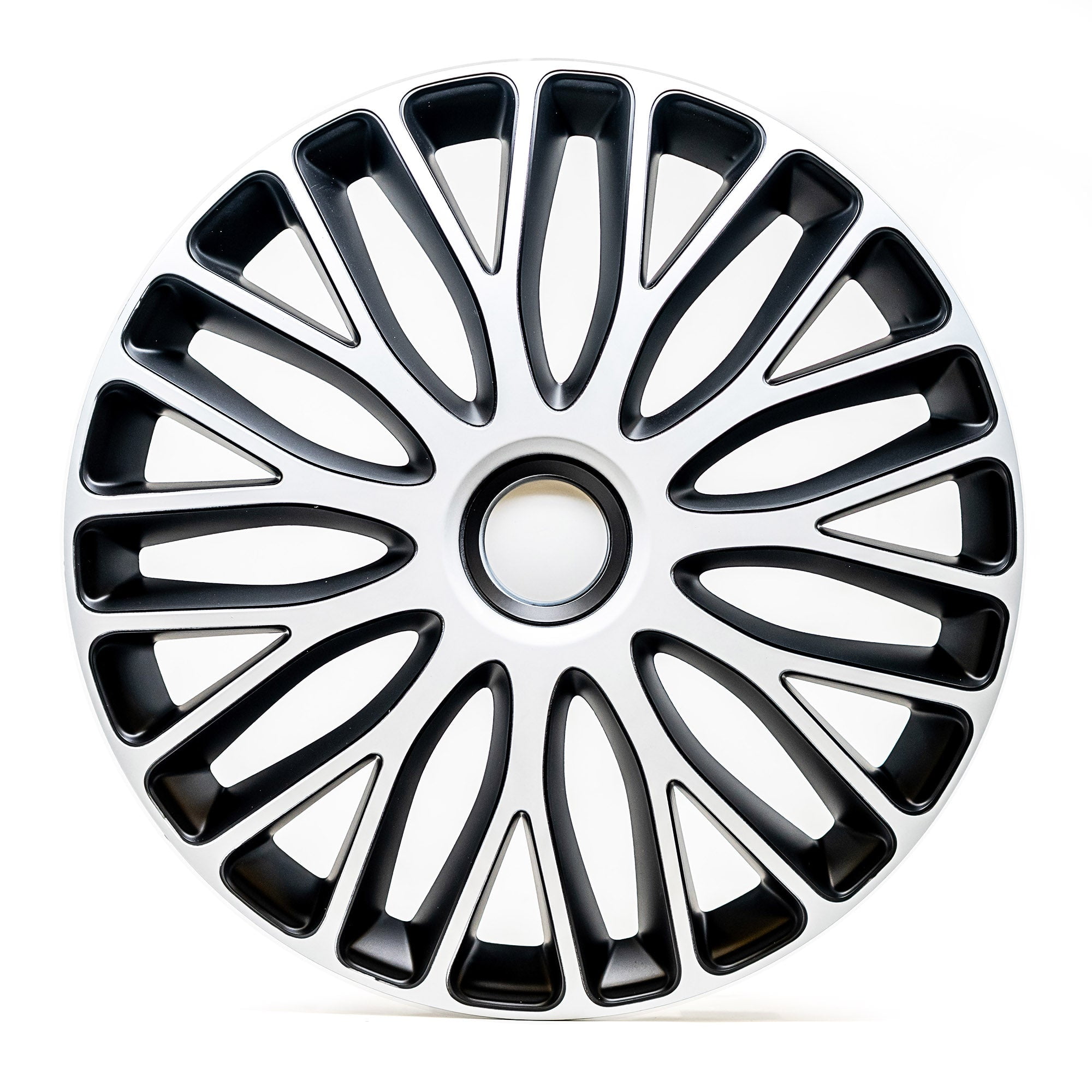 Alpena 16" Vasco Wheel Covers, White & Black, Set of 4, Model 58408, Fits Most Steel Wheels