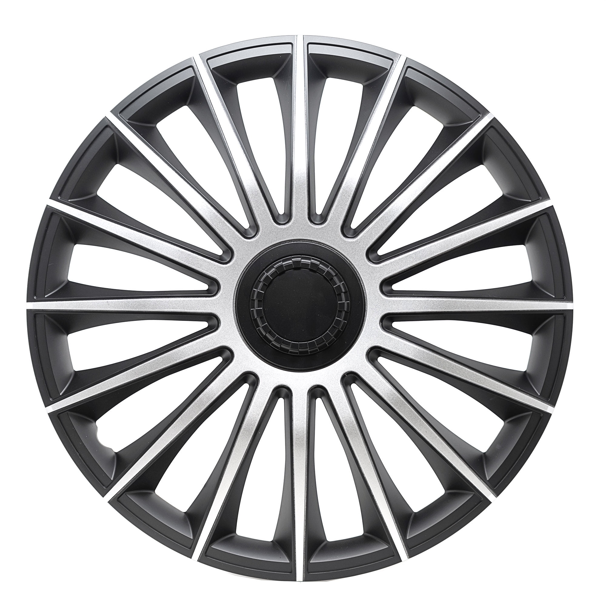 Alpena Austin Black & Silver Wheel Covers – Set of 4, European-Made ...