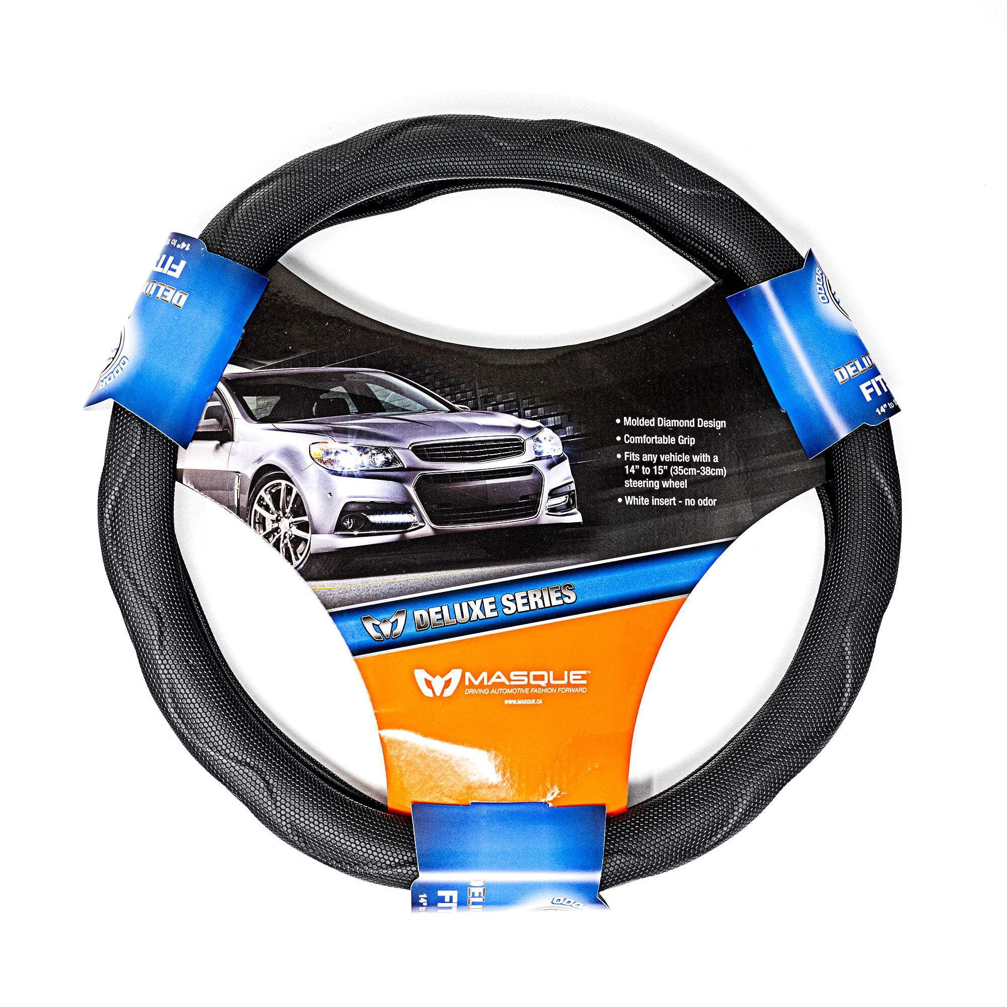 Alpena Black Diamond Mold Steering Wheel Cover – Fits 14" to 15" Car Steering Wheels, Non-Slip Grip, Soft Touch Comfort, Universal Fit for Cars  SUVs