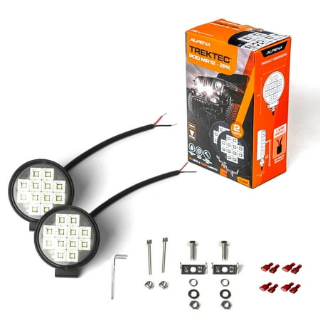 Alpena TrekTec New LED Pod Spotlight MR12, 2 Pack, 12V, Model 72008, Universal Fit for Trucks, SUVs