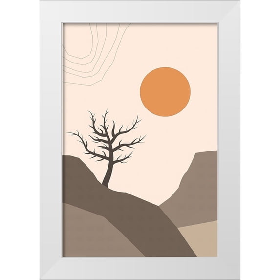 Alpenglow Workshop 11x14 White Modern Wood Framed Museum Art Print Titled - Dry Desert Lands II