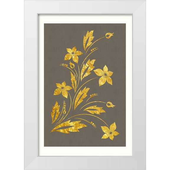 Alpenglow Workshop 11x14 White Modern Wood Framed Museum Art Print Titled - Golden Flowers