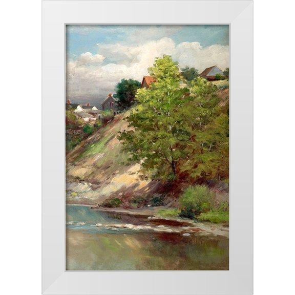 Alpenglow Workshop 11x14 White Modern Wood Framed Museum Art Print Titled - Riverbank