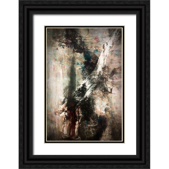 Alpenglow Workshop 13x18 Black Ornate Wood Framed with Double Matting Museum Art Print Titled - Shadow Figures