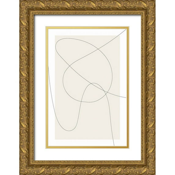 Alpenglow Workshop 13x18 Gold Ornate Wood Framed with Double Matting Museum Art Print Titled - Lines at Play III