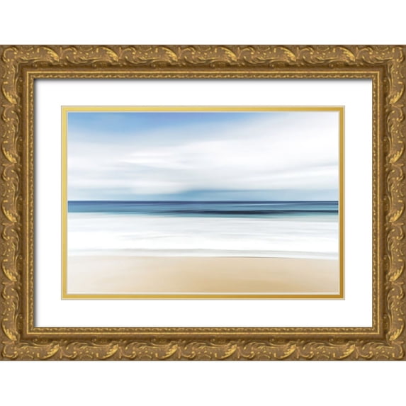 Alpenglow Workshop 14x11 Gold Ornate Wood Framed with Double Matting Museum Art Print Titled - Beach