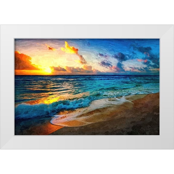 Alpenglow Workshop 14x11 White Modern Wood Framed Museum Art Print Titled - Between Sea And Sky