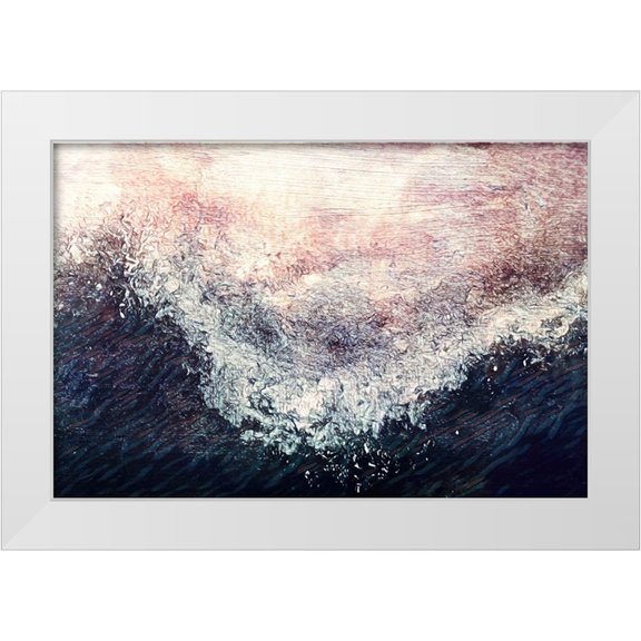 Alpenglow Workshop 14x11 White Modern Wood Framed Museum Art Print Titled - Breaking Wave