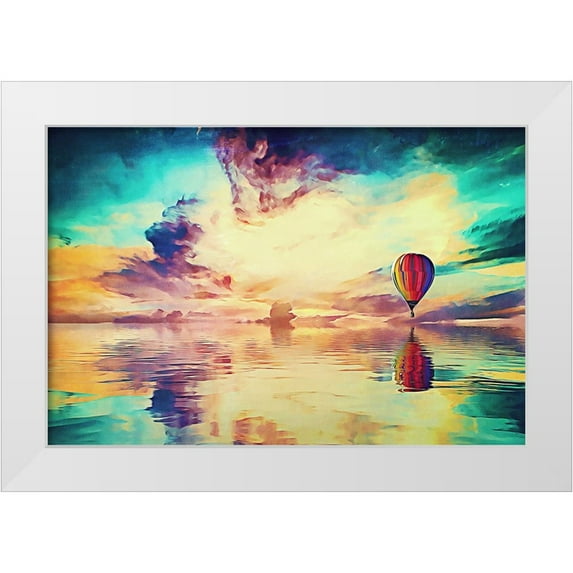 Alpenglow Workshop 14x11 White Modern Wood Framed Museum Art Print Titled - Floating Away
