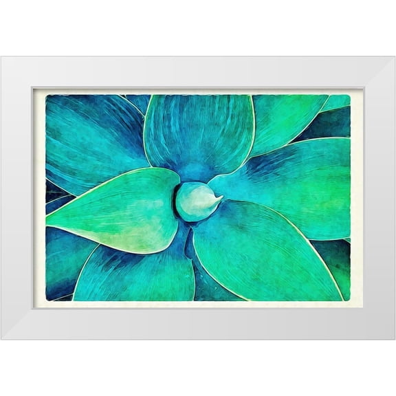 Alpenglow Workshop 14x11 White Modern Wood Framed Museum Art Print Titled - Viridian Starburst