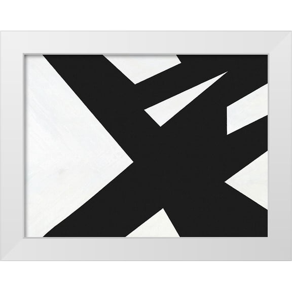 Alpenglow Workshop 14x12 White Modern Wood Framed Museum Art Print Titled - Black White Slash