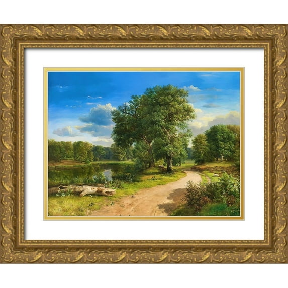 Alpenglow Workshop 18x15 Gold Ornate Wood Framed with Double Matting Museum Art Print Titled - Fine Summer Day